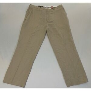 Polo Ralph Lauren Vtg Light‎ Tan Linen Silk Pleated Men's Trouser Size 40X30
